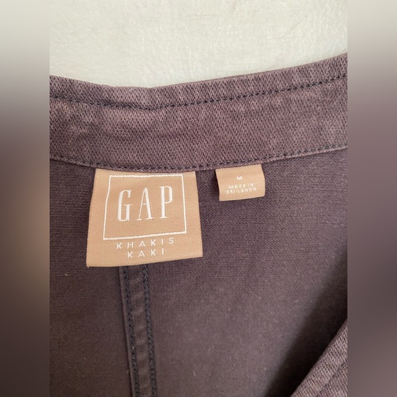 Gap Gray V-neck Khaki A-line Oversized Smock Dress with Pockets Size M Gorpcore - Picture 4 of 11